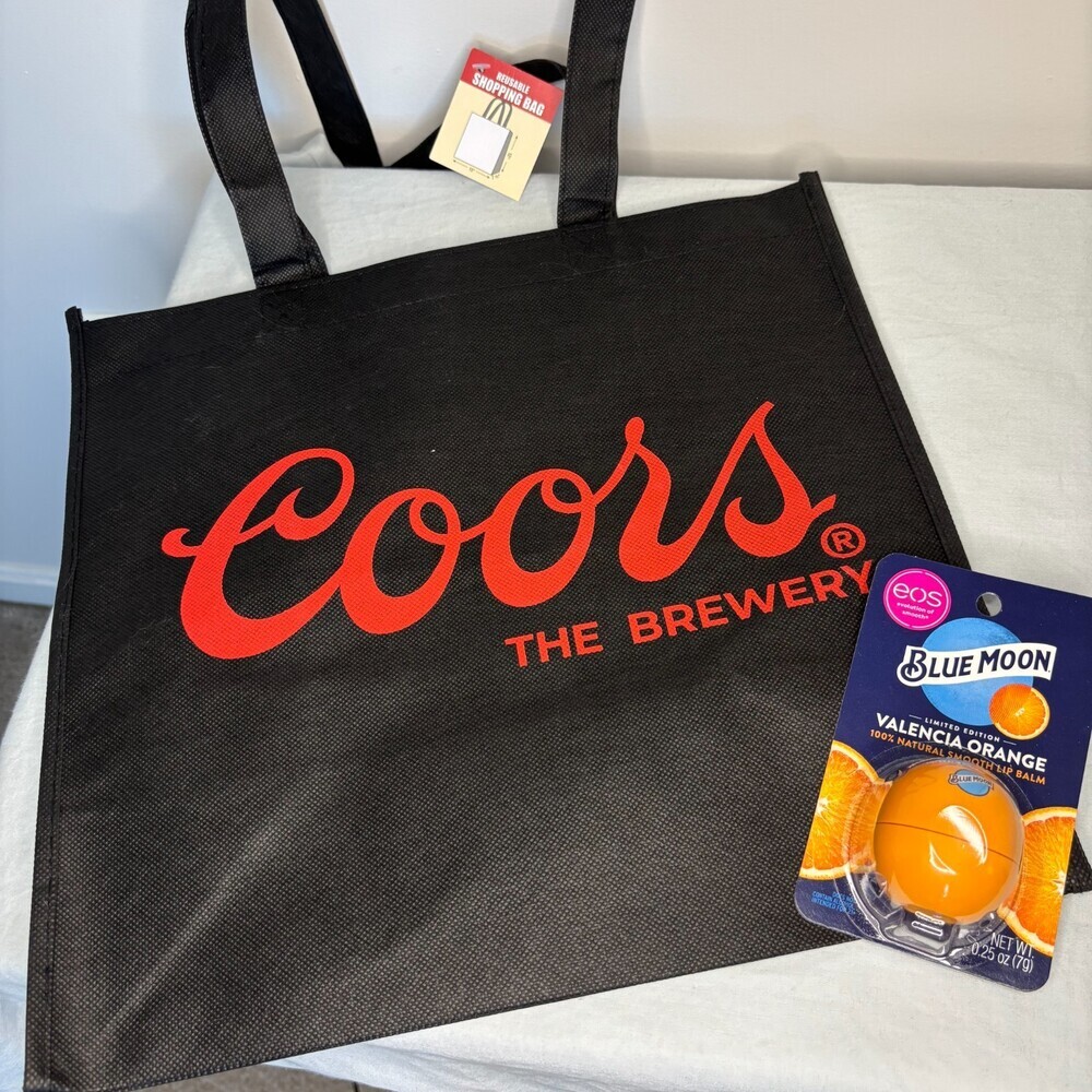COORS LIGHT Reusable Tote and Blue Moon Lip Balm both NEW from Golden CO - Picture 4 of 6